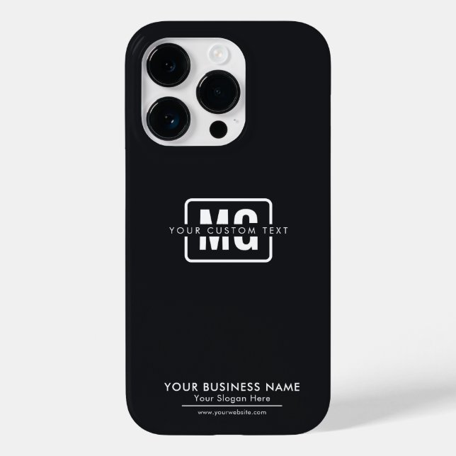 Sleek Black Monogrammed Business Identity Giveaway Case-Mate iPhone Case (Back)