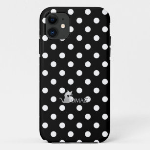Sleek Black Polka Dots iPhone 11 Case