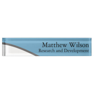 Sleek Blue and Grey Nameplate