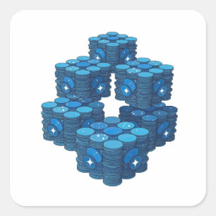 Sleek Blue BLUE COINS Sticker Art