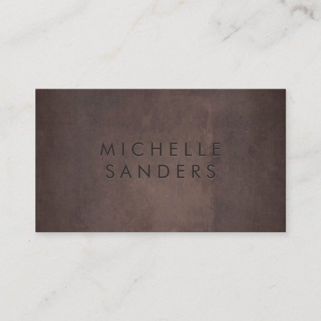 Sleek Brown Texture | Simple Background Business Card (Front)