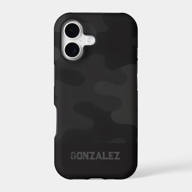Sleek Camo Deep Black Dark Charcoal Customisable (Back)