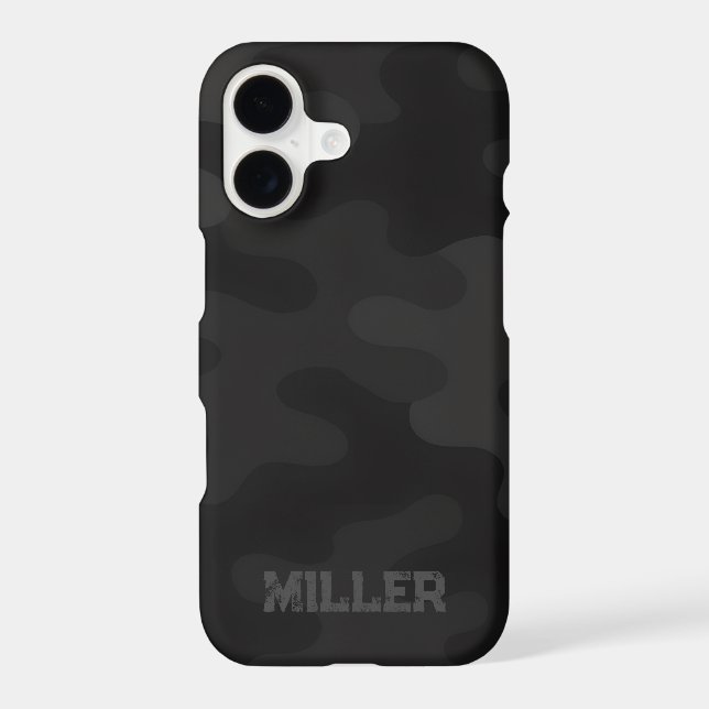 Sleek Camo Deep Black Dark Charcoal Monogram (Back)