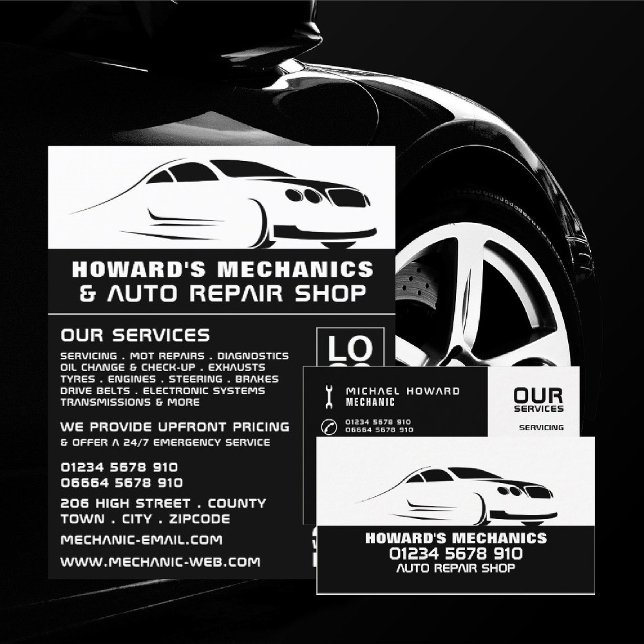 Sleek Car Logo Auto Mechanic & Repairs Advertising Flyer (Creator Uploaded)