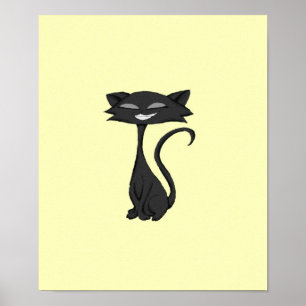 Sleek Cat Chuckling Poster