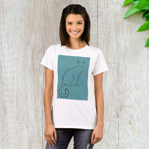 Sleek Cat Sketch T-Shirt
