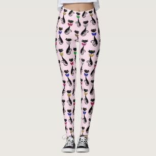 Sleek Cats with Bow Ties Leggings