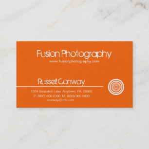 Sleek Circle Business Card, Orange Card
