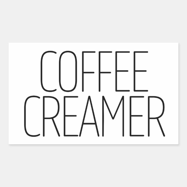 Sleek Coffee Creamer Rectangular Sticker (Front)