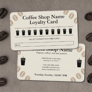 Sleek Coffee Shop Loyalty Card