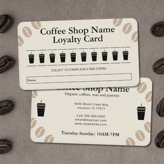 Sleek Coffee Shop Loyalty Card (Sleek Coffee Shop Loyalty Card)