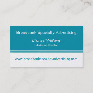 Sleek Colour Block Business Card, Oasis Blue Card