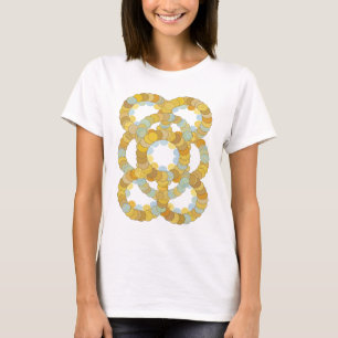 Sleek Colourful GOLDEN CIRCLE KNOT Custom Design T-Shirt