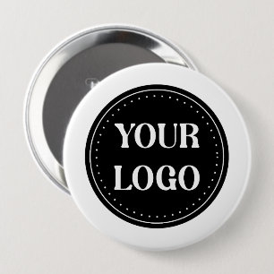 Sleek, contemporary, polished,& customisable 10 cm round badge