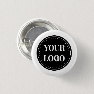 Sleek, contemporary, polished,& customisable 3 cm round badge