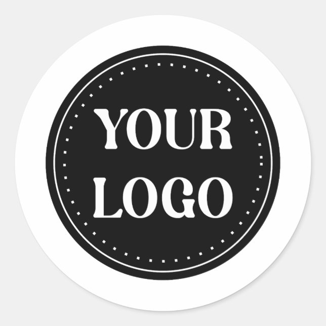 Sleek, contemporary, polished,& customisable classic round sticker (Front)