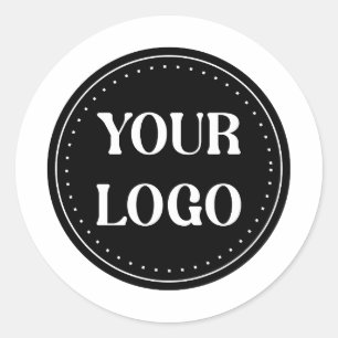 Sleek, contemporary, polished,& customisable classic round sticker