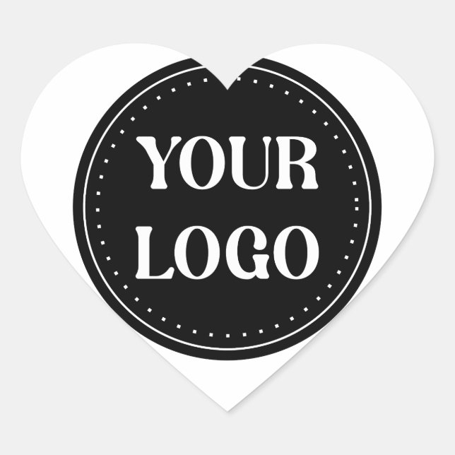 Sleek, contemporary, polished,& customisable heart sticker (Front)