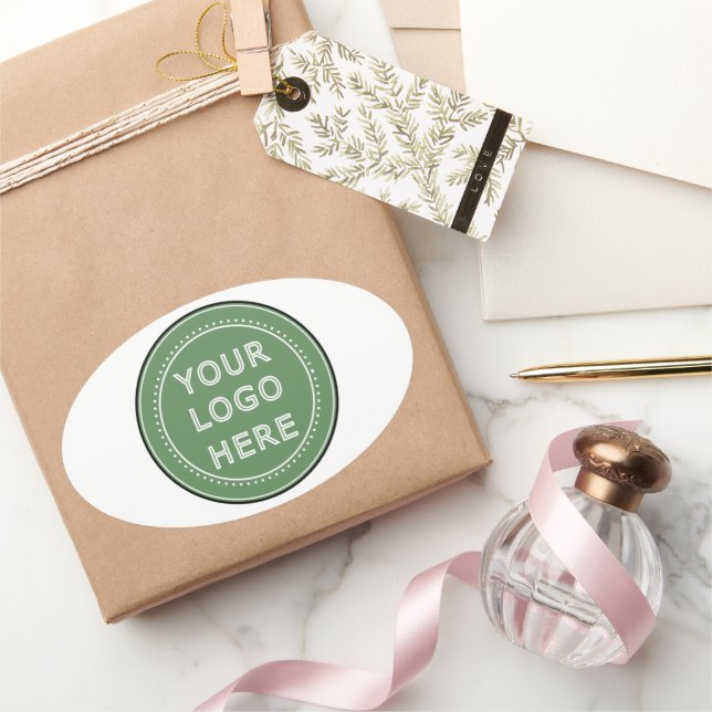 Sleek, contemporary, polished,& customisable. oval sticker (Gifting)