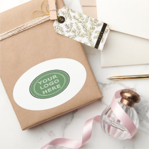 Sleek, contemporary, polished,& customisable. oval sticker