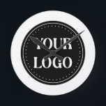 Sleek, contemporary, polished,& customisable round clock<br><div class="desc">EVERYONE CAN USE THIS DESIGN.You are free to add,  edit,  or resize the logo,  photo,  text,  and colours as you choose.Many thanks.</div>