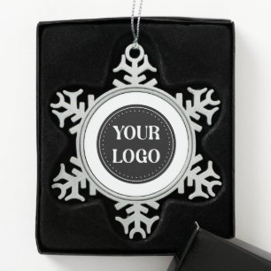 Sleek, contemporary, polished,& customisable snowflake pewter christmas ornament