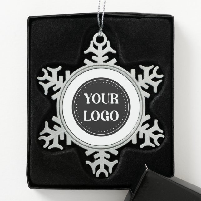Sleek, contemporary, polished,& customisable snowflake pewter christmas ornament (Box)