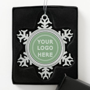 Sleek, contemporary, polished,& customisable. snowflake pewter christmas ornament