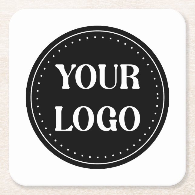 Sleek, contemporary, polished,& customisable square paper coaster (Front)