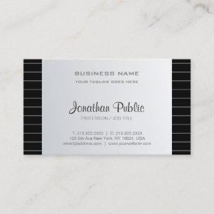 Sleek Creative Design Corporate Silver Look Modern Business Card