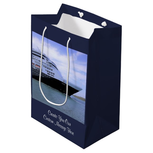 Sleek Cruise Ship Bow Custom Medium Gift Bag (Front Angled)
