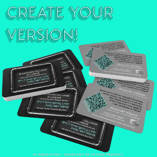 Sleek Custom Black Metal Pipes Plumber QR Code URL Business Card