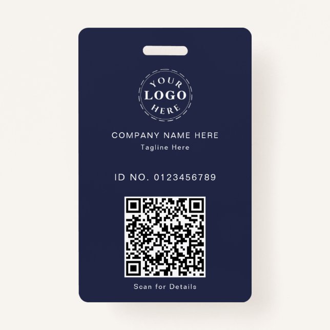 Sleek Custom ID Badge – Logo & Scannable QR (Back)