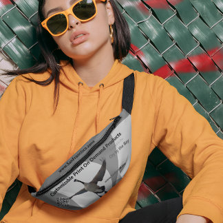 Sleek Customisable Logo/Domain/QR Code Grey/Silver Bum Bags