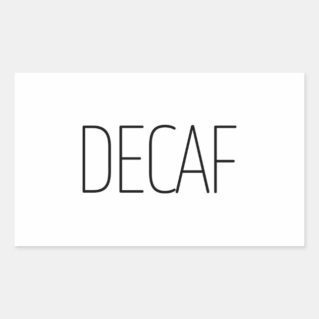 Sleek Decaf Coffee Rectangular Sticker (Front)