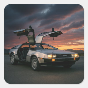 Sleek DeLorean Square Sticker