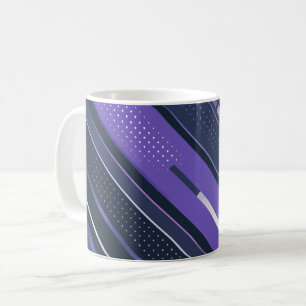 Sleek Diagonal Stripes with Purple and Dotted Coffee Mug