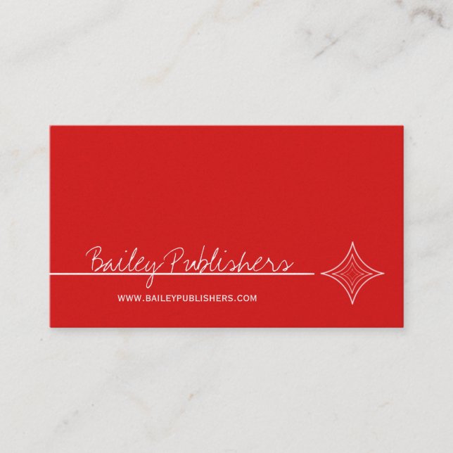 Sleek Diamond Business Card, Red Card (Front)