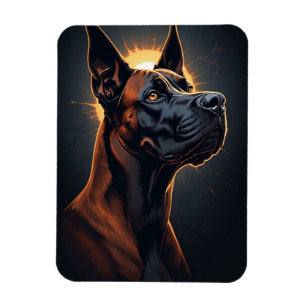Sleek Dramatic Dog Portrait Magnet