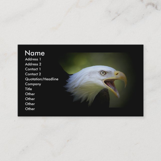 Sleek ebony business card with Eagle (Front)