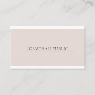 Sleek Elegant Design Trendy Beige Brown Plain Chic Business Card