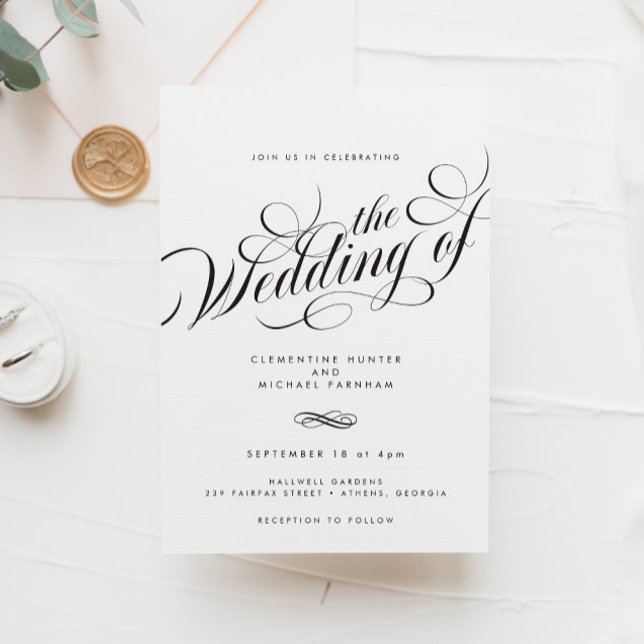 Sleek Elegant Script Modern Wedding Invitation (Creator Uploaded)