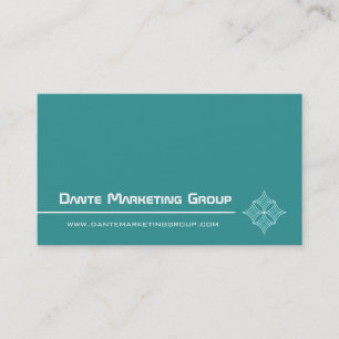 Sleek Embellished Diamond Business Card, Turquoise Card