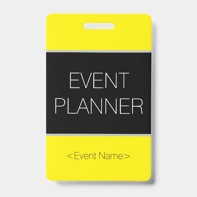 Sleek "EVENT PLANNER" Badge ID Badge (Front)