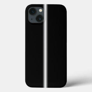 Sleek Faded White Stripe on Black iPhone 13 Case