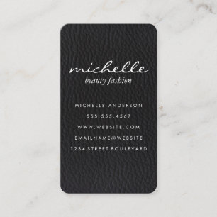 Sleek Faux Leather Business Card