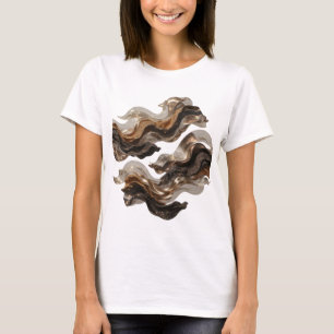 Sleek Gold ABSTRACT ART Artistic Motif T-Shirt