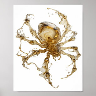 Sleek Gold ABSTRACT ART Design Poster