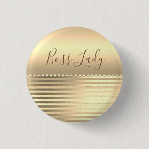 Sleek Gold Boss Lady   3 Cm Round Badge