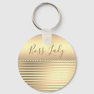 Sleek Gold Boss Lady  Key Ring